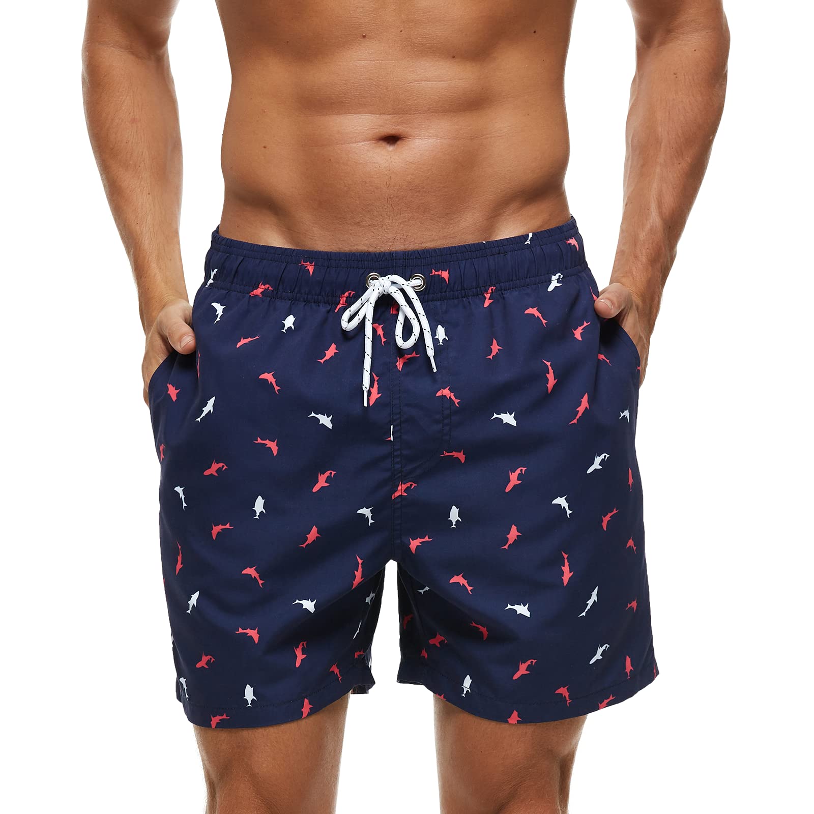 TMEOG Costume Uomo Mare Pantaloncini Casual, Costumi da Bagno Uomo Surf Lungo Costume da Spiaggia Piscina Pantaloncino Estivo con Tasche e Coulisse Regolabile