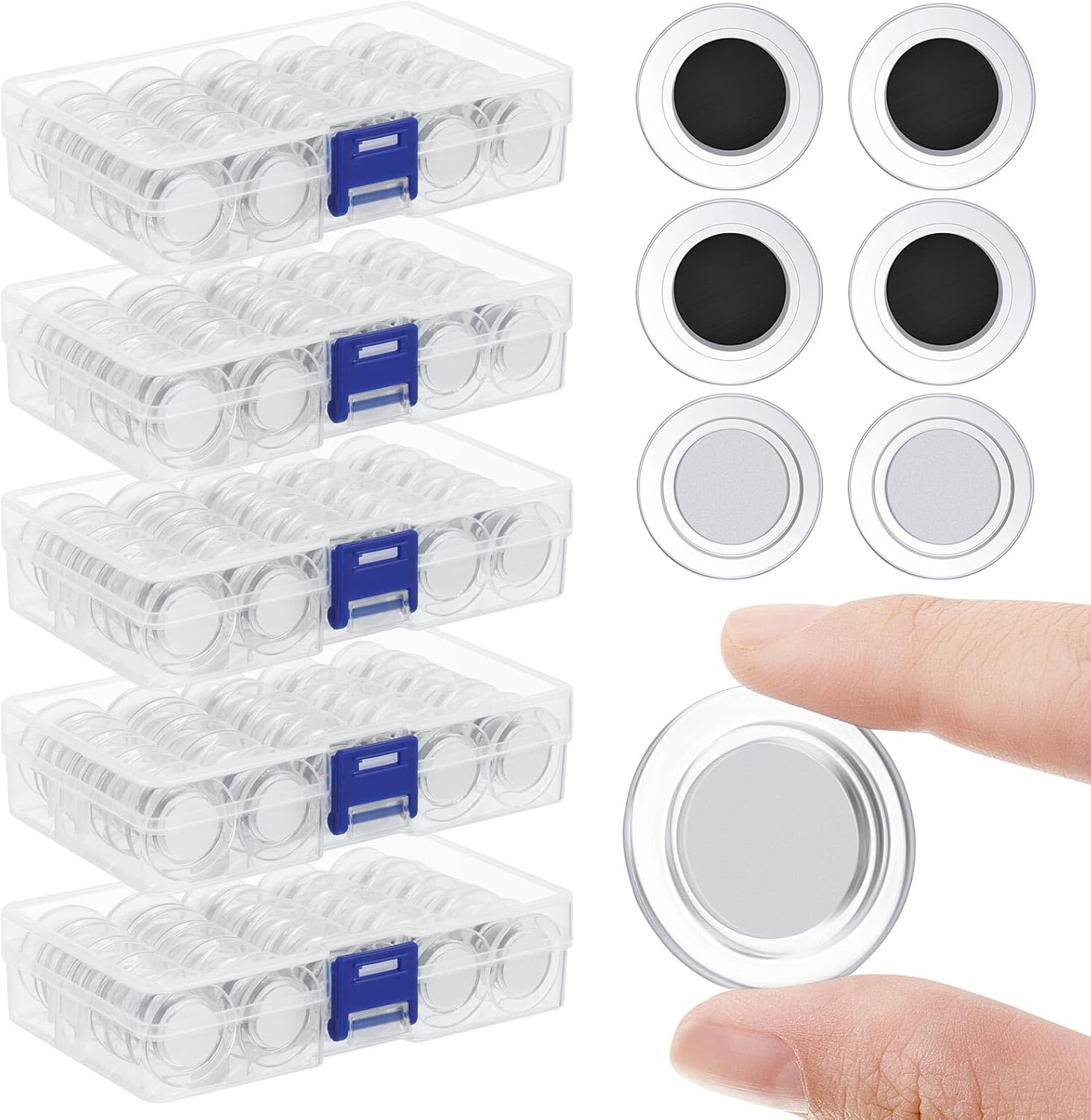 Outus 225 Pieces Clear Round Whiteboard Magnets 3 cm Refrigerator Magnets Dry Board Mini Fridge Teacher Supplies for Home Offices