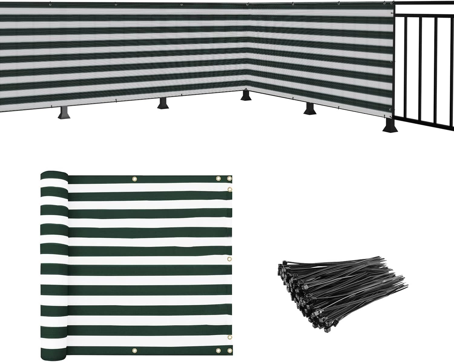 COARBOR Deck Balcony Privacy Screen with Zip Ties for