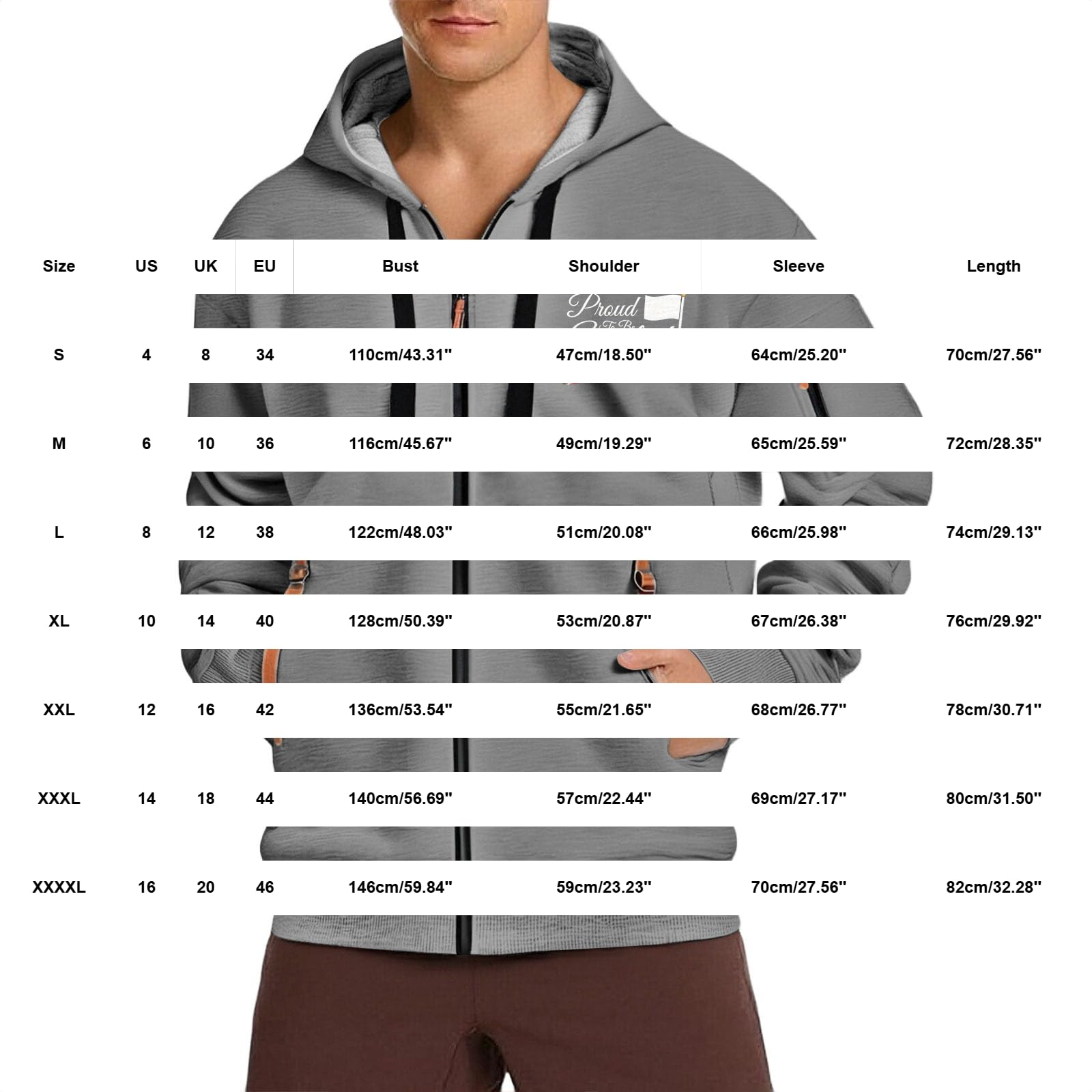 Sudadera con capucha para hombre con texto en inglés