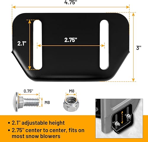 Miniatura 3 de Zapatas deslizantes de repuesto 784-5580 compatibles con quitanieves MTD de 2 etapas, zapatos antideslizantes 784-5580-0637 compatibles con Troy
