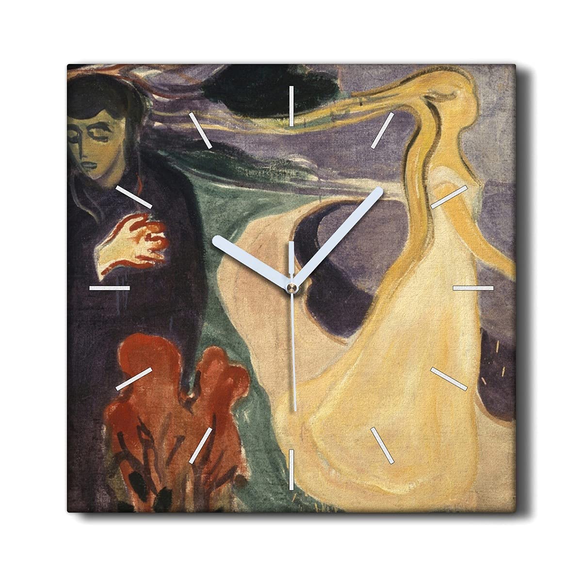 Horloge sur Toile 30x30cm Décoration Murale Salon Munch