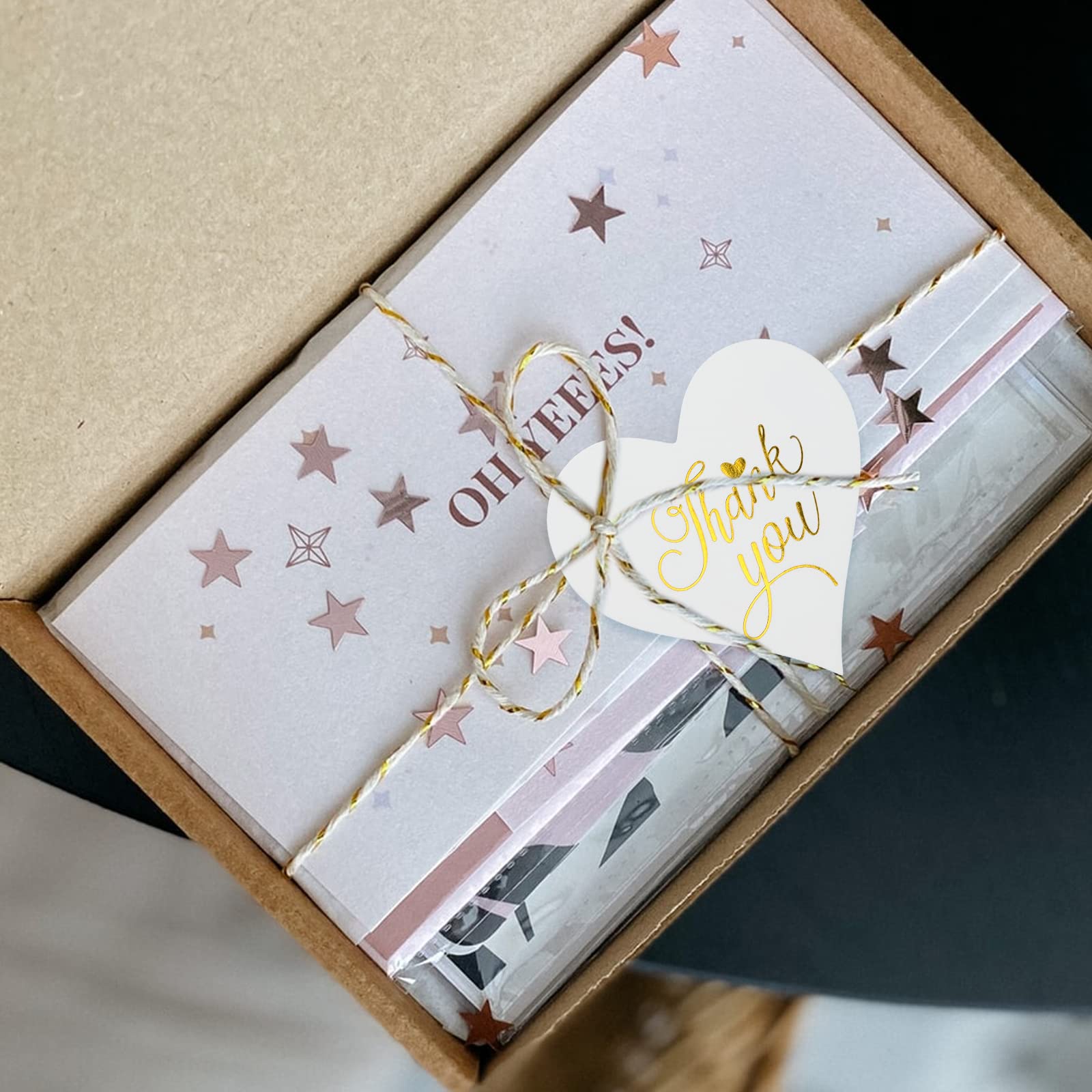 with love & thank you タグ　12枚セット　#2 Amazon | G2PLUS サンキューギフトタグ ハートサンキュータグ 100個