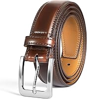 VATAN Men's Handmade Genuine Leather Dress Belt - Classic 1.4" Wide Everyday Jeans Belt for Work, Business & Casual