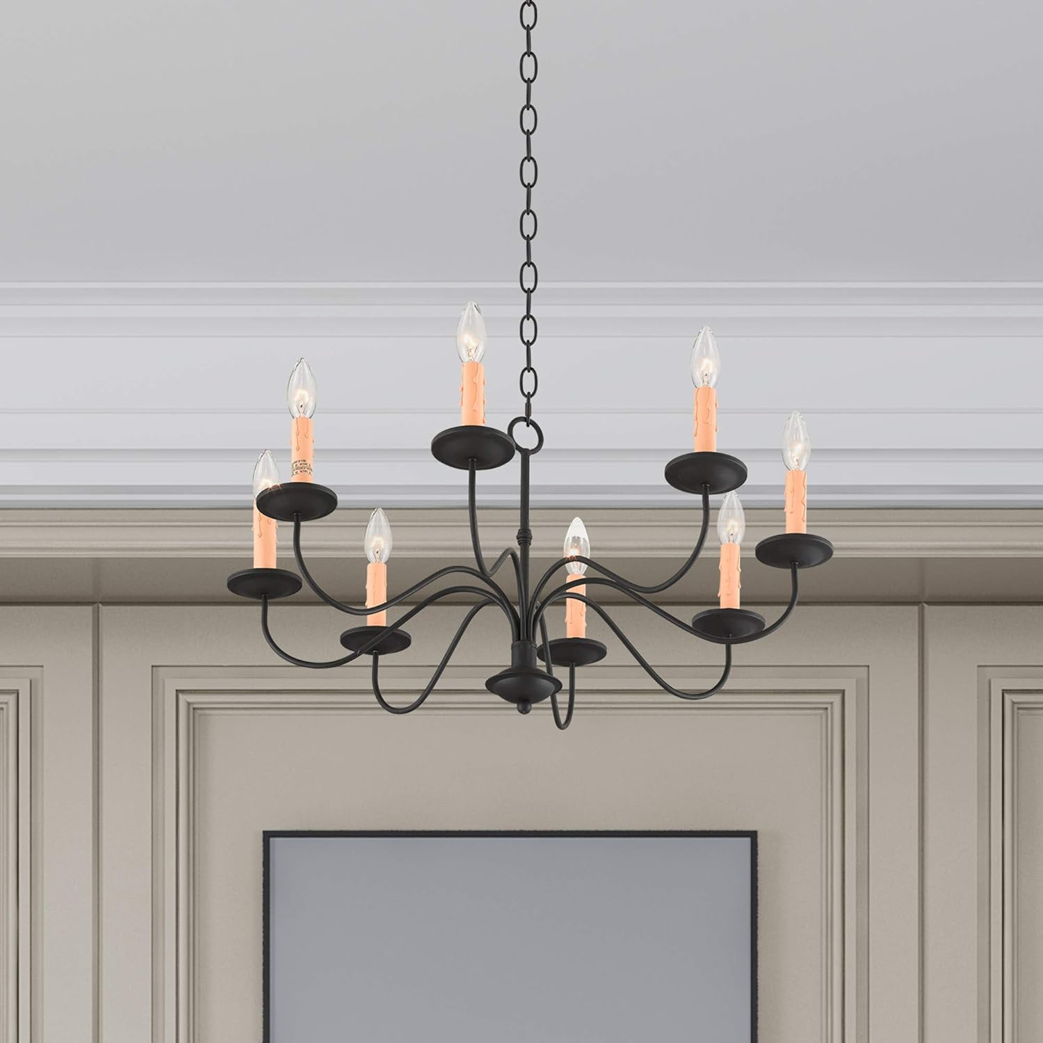 Livex Lighting 4468-04 Heritage 8 Light Black Chandelier