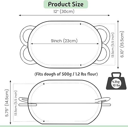 Miniatura 7 de LoafNest: Kit de pan artesanal increíblemente fácil. Horno holandés de hierro fundido [gradiente azul] y forro de silicona antiadherente perforado.