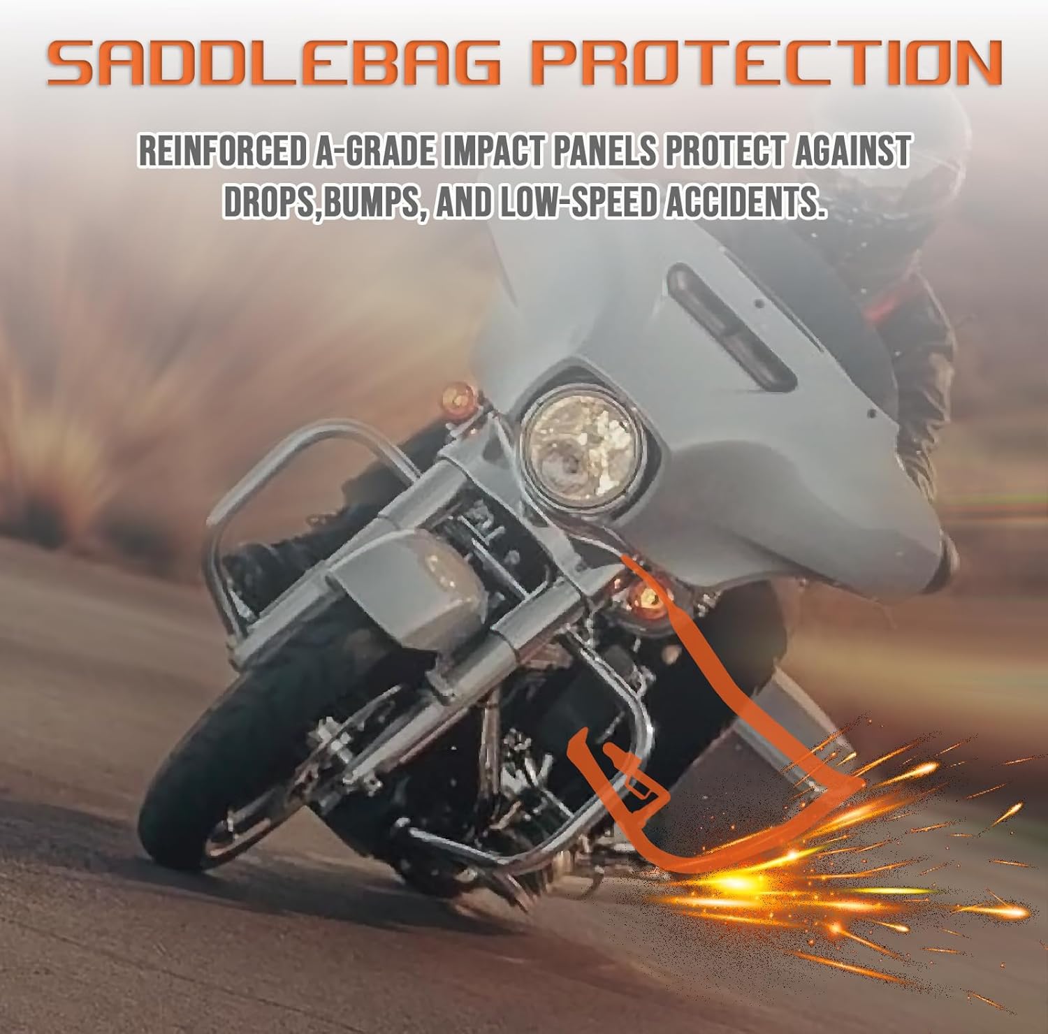 Kinglemc Saddlebag Guard Bar Bracket for Harley Touring Road King Street Glide Road Glide Electra Glide 2014-2024