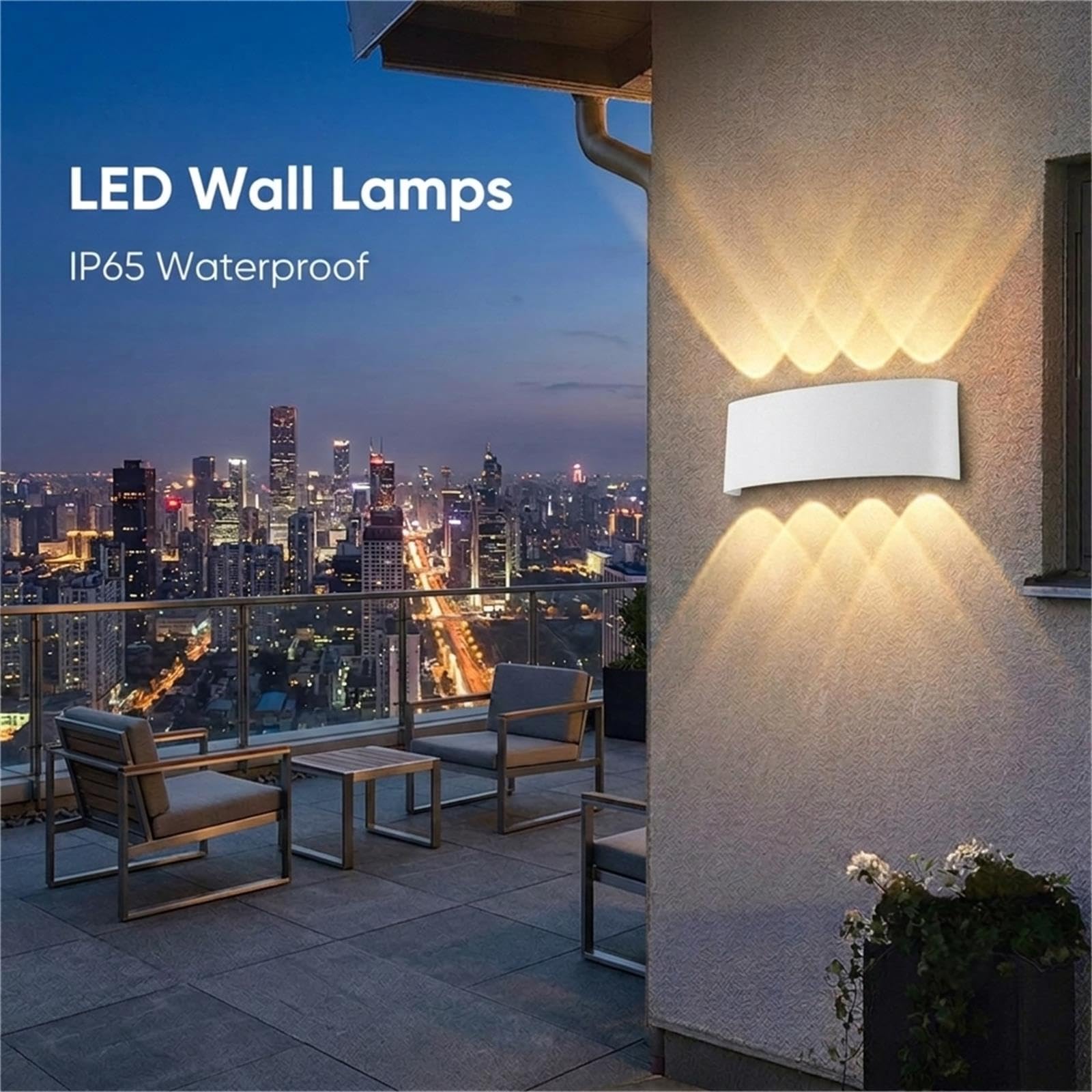 CANMEIJIA Lampa Ścienna LED IP65 8W 3000K 2-Pak