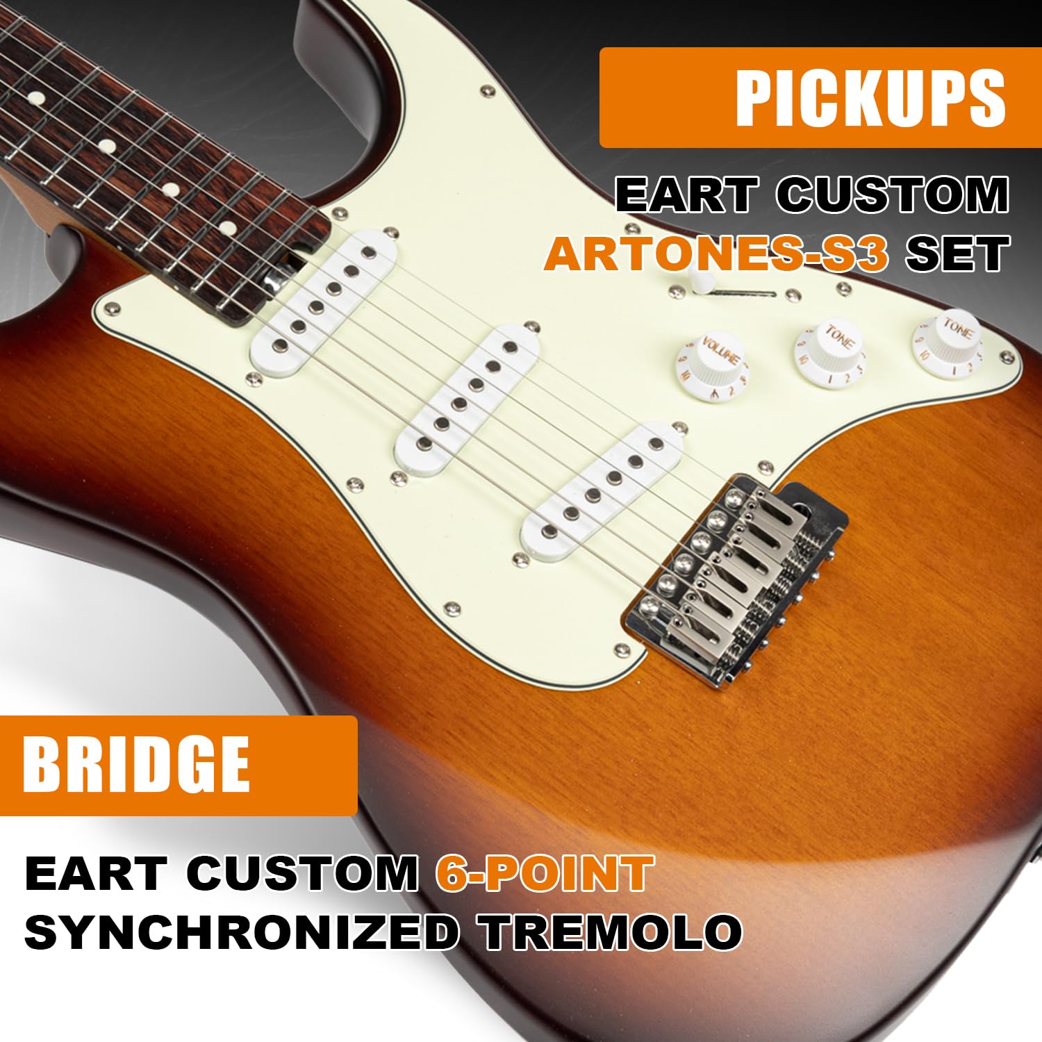 【最終値下げ】EART ストラトキャスター エレキギター Amazon | EART Electric Guitar SSS Single Coil Pickups,6