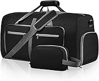 Felipe Varela Foldable Waterproof Duffel Bag with Shoe Compartment - 65L Travel Gym Weekender for Men Women