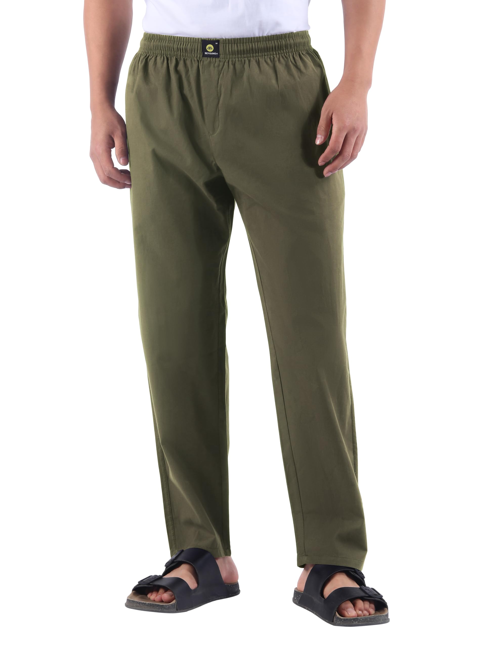 beyoung Pure Cotton Solid Elastic with Drawstring Pyjama for Men | Relaxed Fit | 2 Pockets | Lounge Wear Pyjama-picture-28