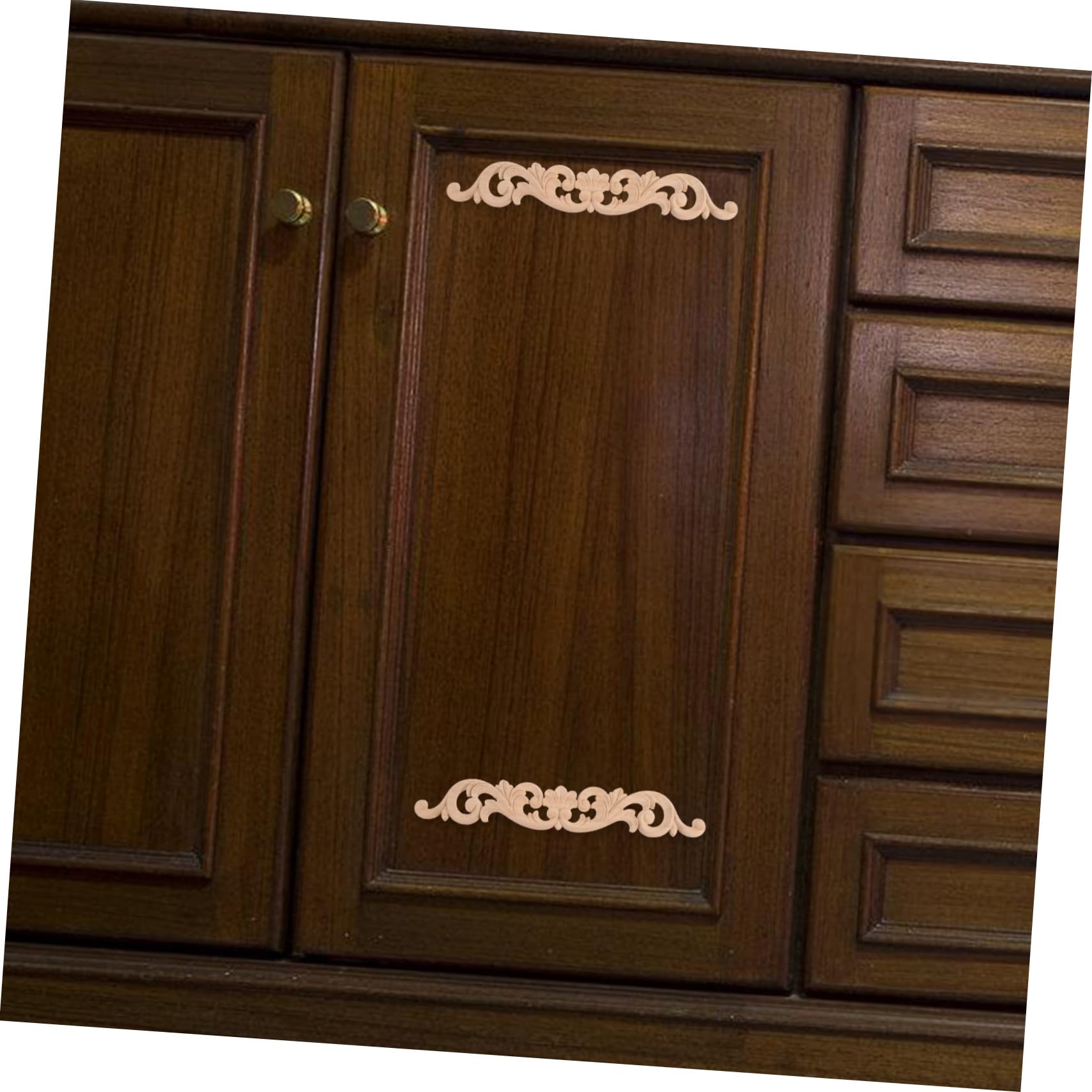 SHINEOFI 3 Sätze Geschnitzte Onlay-applikation Aus Holz Wandverkleidung Wand Polsterung Dekorative Applikation Für Zu Hause Dekorationen Wandapplikation Im Europäischen Stil 4 Stück * 3