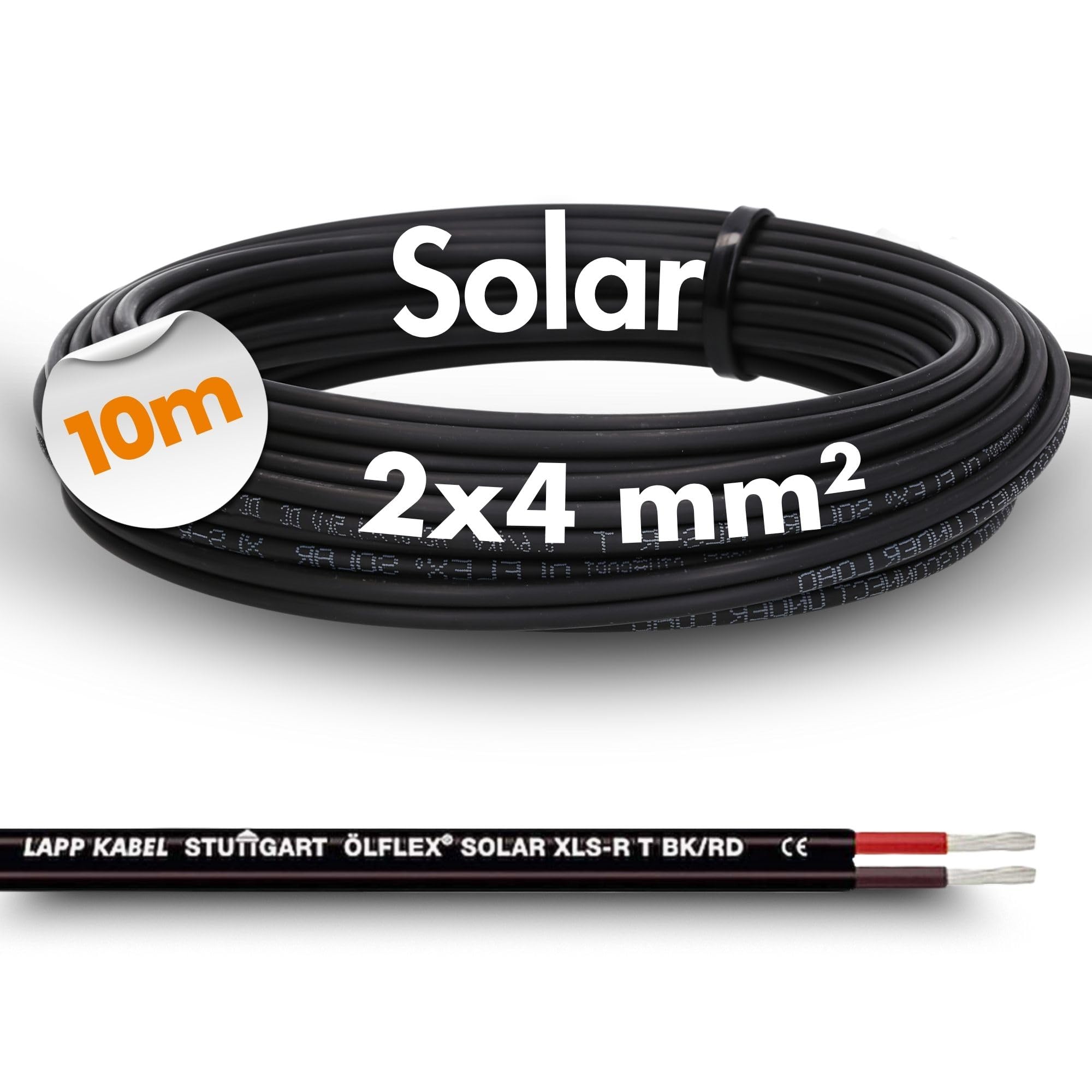 Câble solaire jumelé Lapp XLS-R-T 4mm² résistant aux UV en bobine de 20m pour liaison panneau