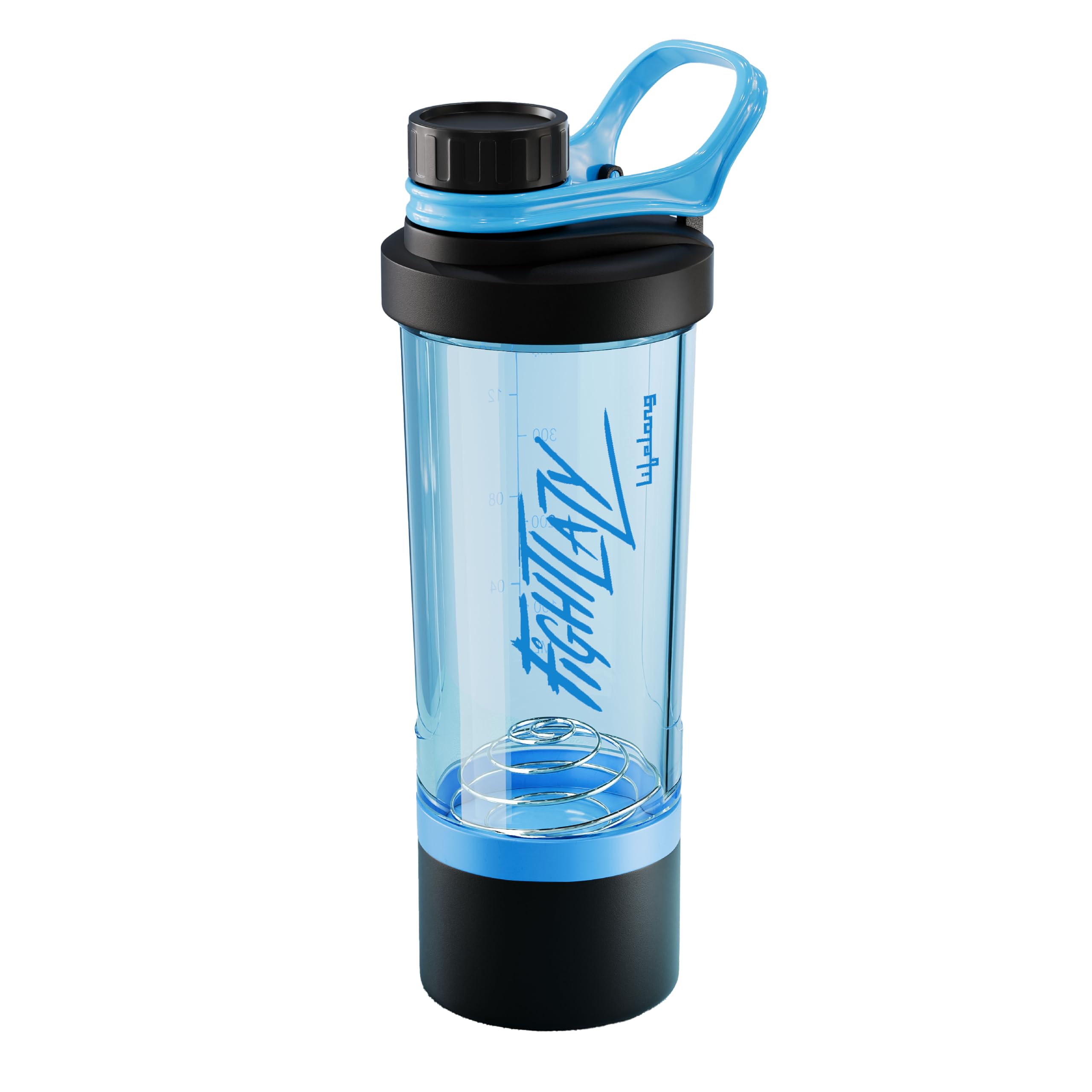 Lifelong Plastic Gym Shaker Bottle BPA Free Protein Shaker for Men & Women with Extra Compartment | 600ML | Leakproof Shaker for Supplements & Powders Blue