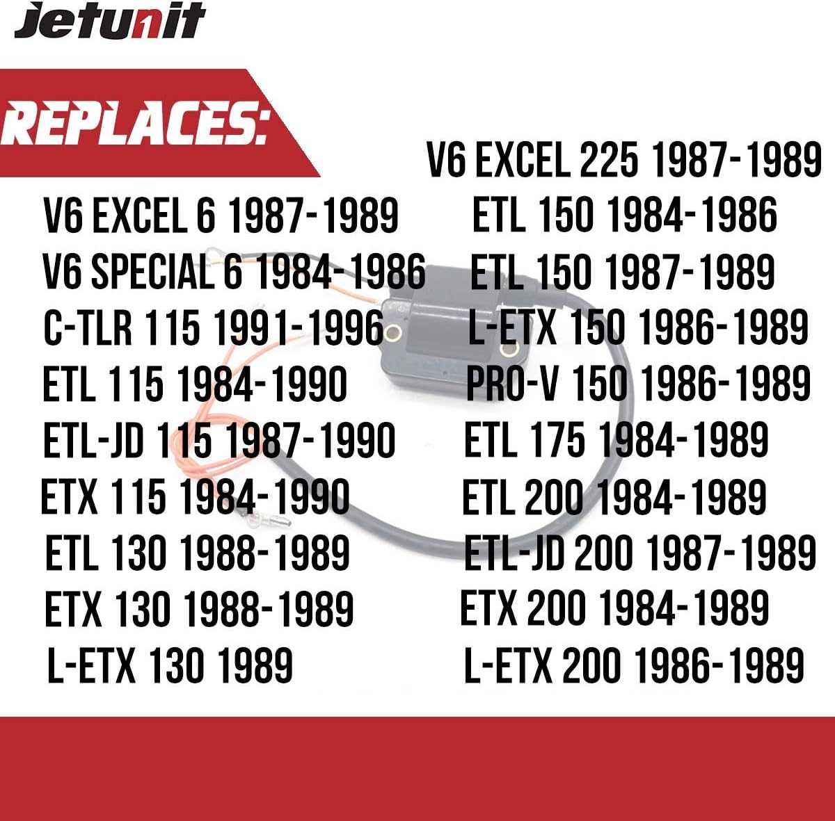Ignition Coil For Yamaha 115HP 130HP 150HP 175HP 200HP V6 Outboard (1984-96) Parts 18-5110 6E5-85570-10-00 6E5-85570-11-00