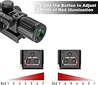Vista 3 de UUQ Alcance de rifle de 2.5-10x40IR con punto mil-punto iluminado rojo con láser rojo, lente verde, botones mejorados, alcance táctico para rifles