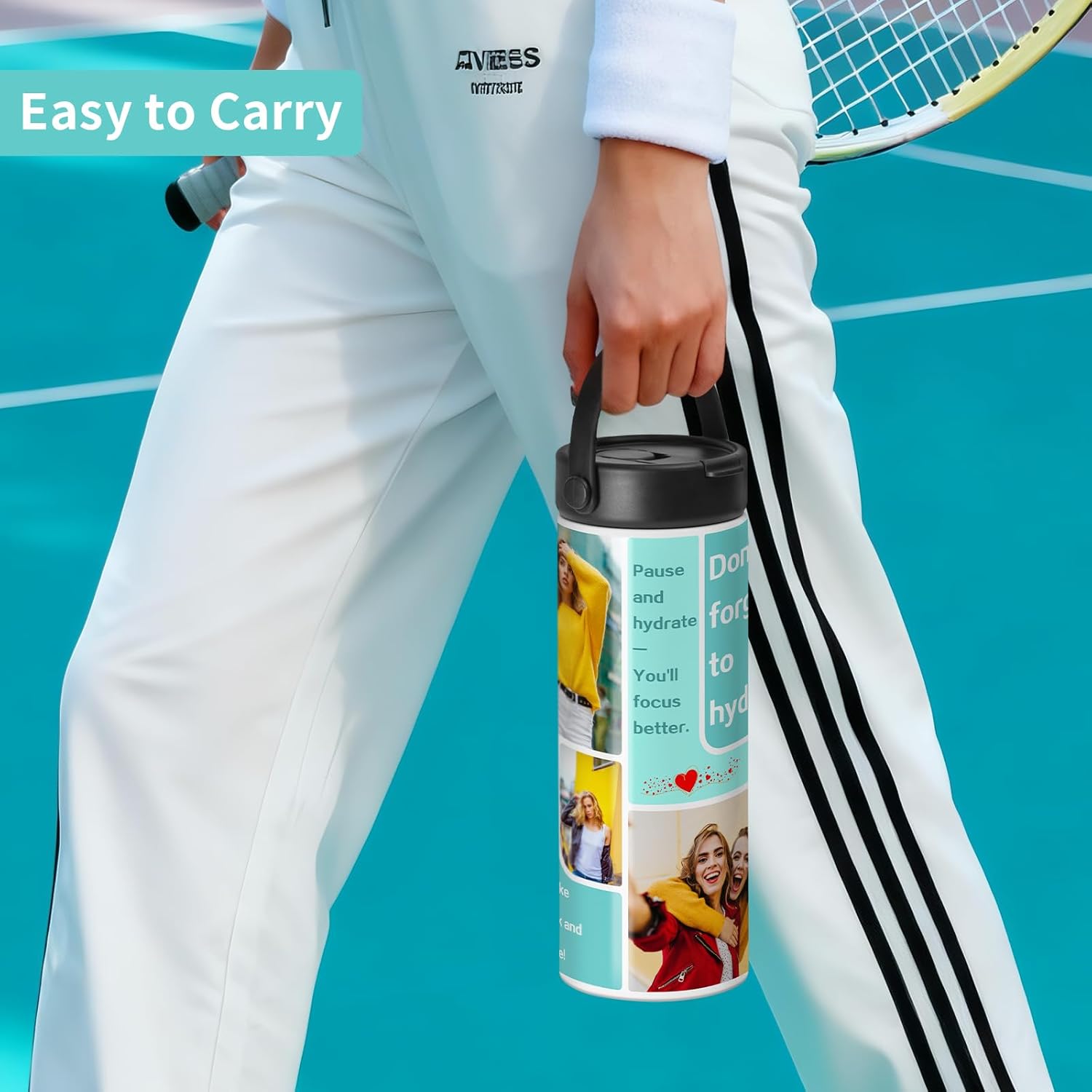 PYD Life 4 Pack Sublimation Tumblers Water Bottles 30 OZ 900 ML with Leakproof Straw Lid and Silicone Handle, Straight Stainless Steel Insulated Sublimation Blanks for Full Wrap Printing - Image 3