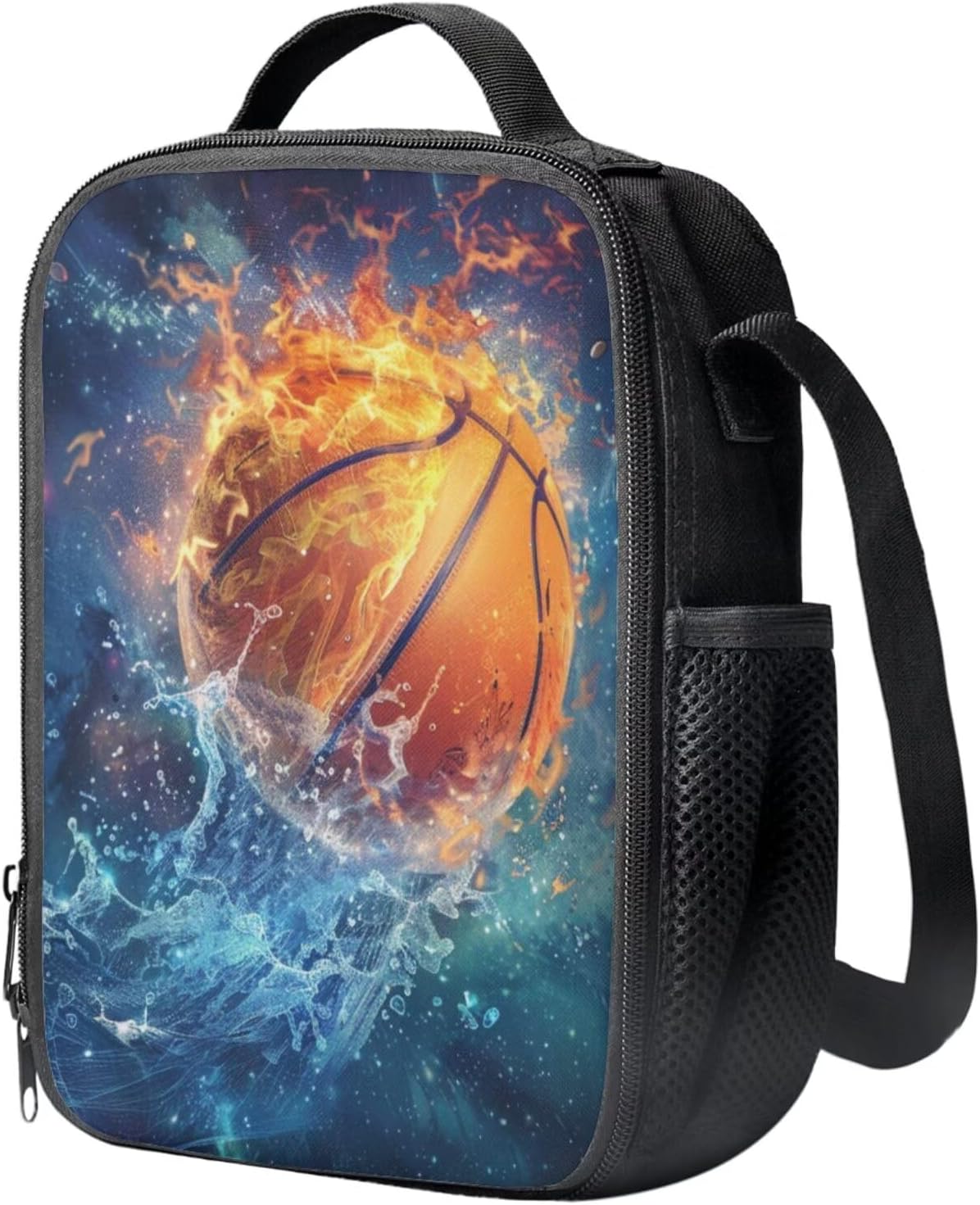 Basketball Backpack for Boys Kids Backpack with Lunch Box and Zipper Pencil Case 3 Pcs Set 15" Large Capacity Bookbag with Front Pocket for School Sturdy School Bag for Kindergarten Boy