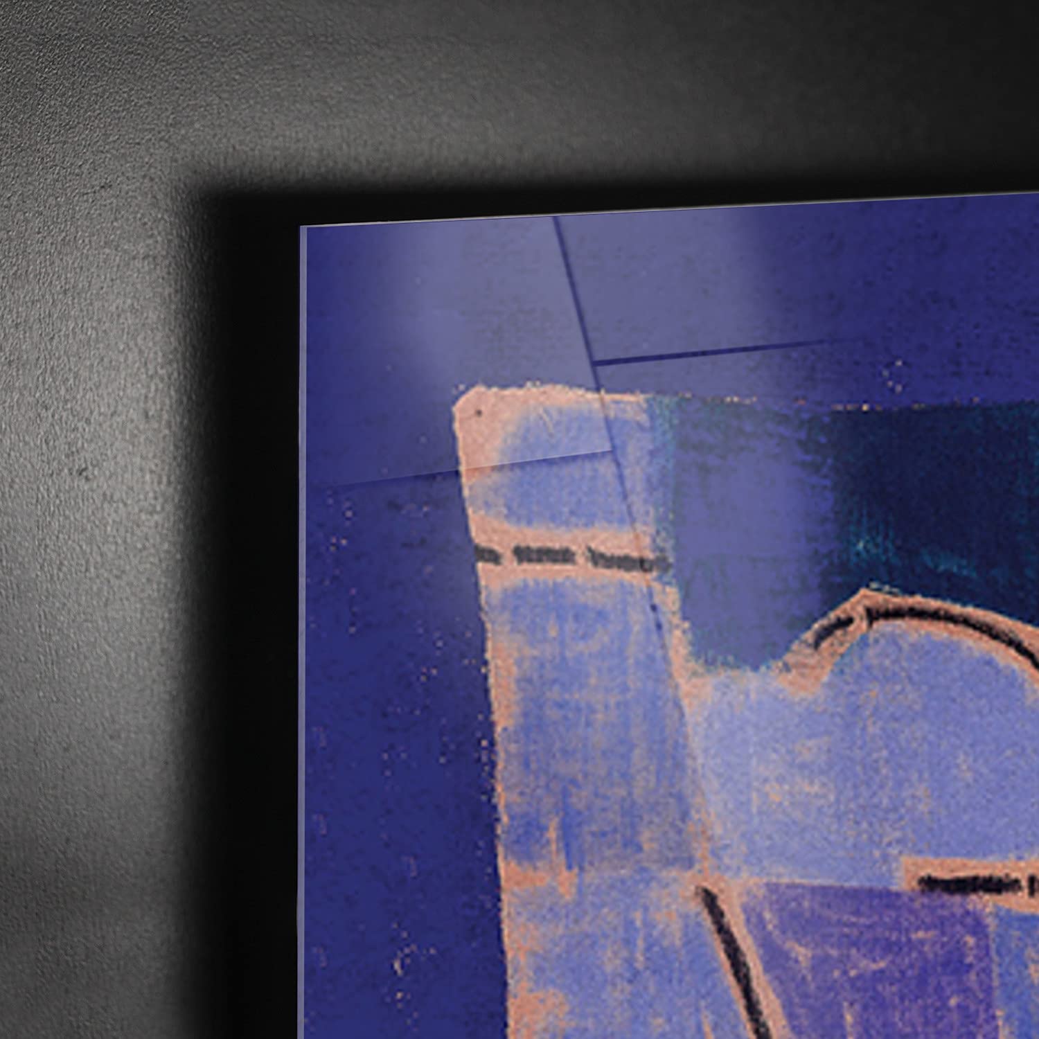 Giallobus - Pinturas - Paul Klee - Noche Azul - Vidrio acrílico plexi - 70x50 - Listo para Colgar - Cuadros Modernos para el hogar