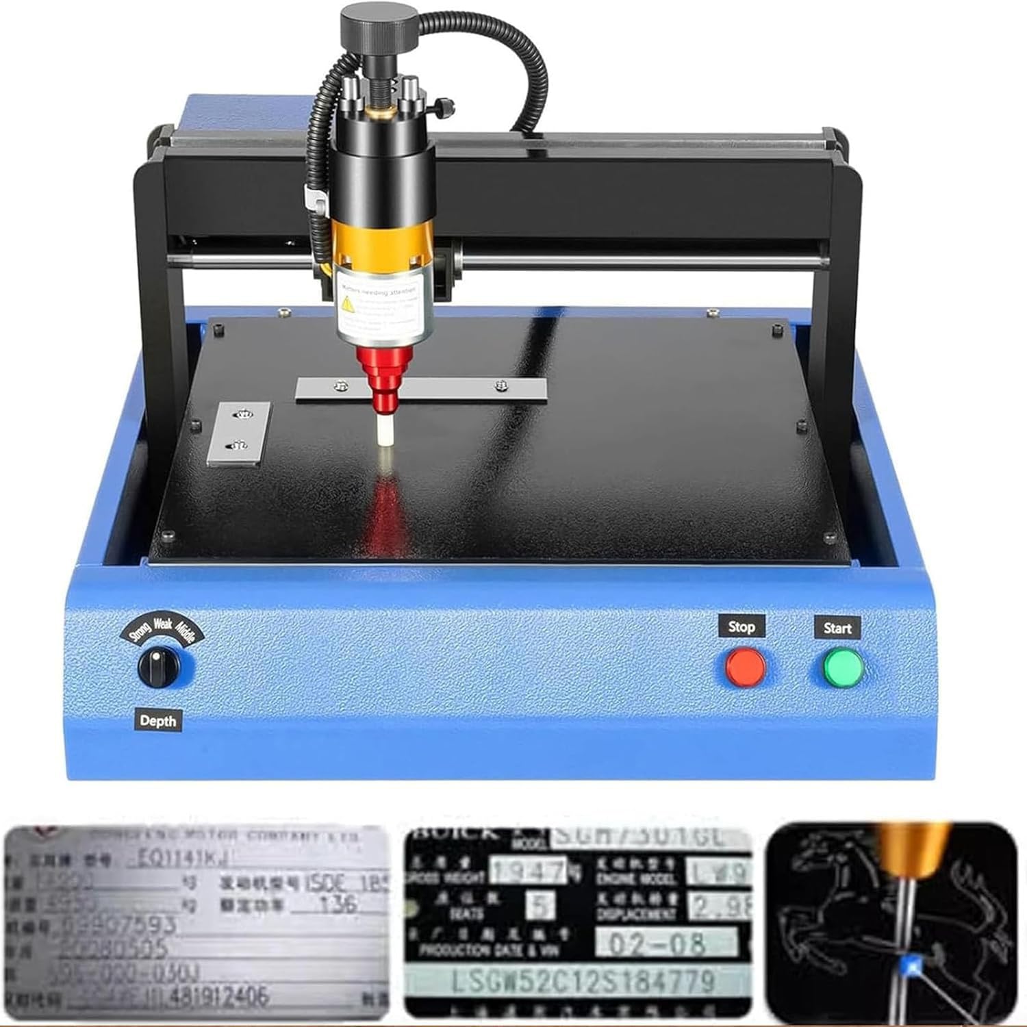 Máquina eléctrica de grabado de metal – 400 W para joyas, acero y plástico (300 x 200 mm)