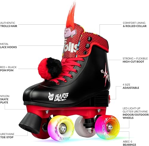 Miniatura 9 de Crazy Skates Patines ajustables de tamaño Trolls, con amapola o púas de Trolls