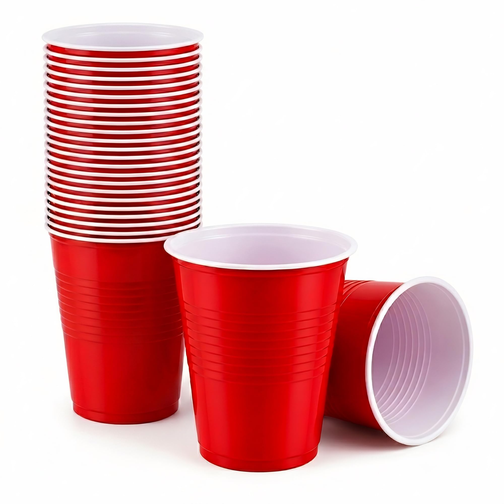 Ayn Al Madina 12oz Pack of 200 - Beer Glasses - Disposable Recyclable & Reusable – Drinking Cups for Parties & All Types of Events – Sturdy & Waterproof — image 1