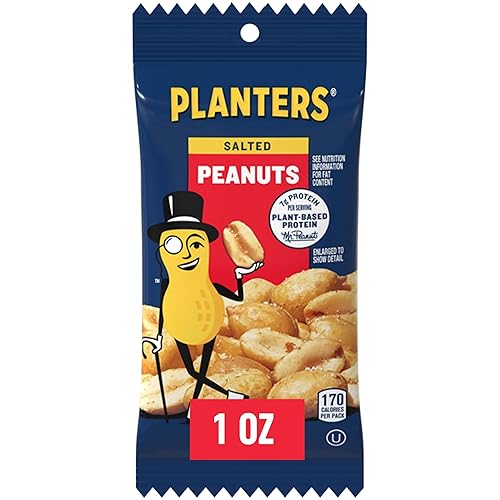 Vista 4 de Planters Cacahuetes salados caja de 10 unidades, paquetes de 1 oz, paquete de 6