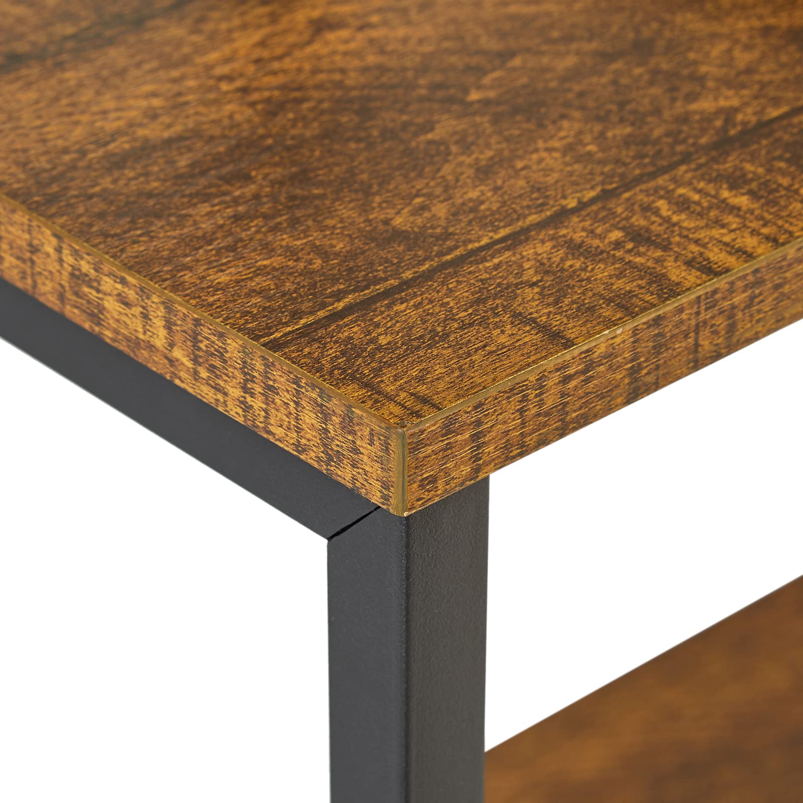 Mondeer Libreria a forma di S, Scaffale Portaoggetti, Libreria a 4 Ripiani, Libreria in Stile Industriale, con Struttura in Metallo, 76 x 24 x127.5cm, per Soggiorno e Ufficio, Marrone