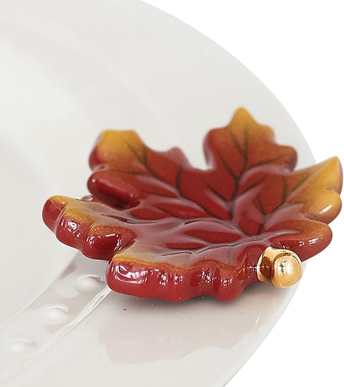 Nora Fleming Falling for You (Leaf) - Hand-Painted Ceramic Autumn Decor - Fall Minis for The Home and Office