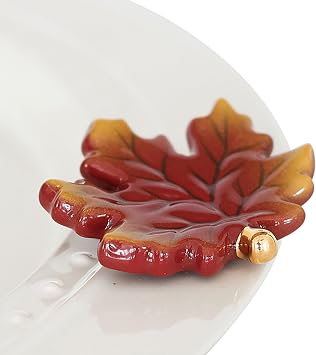 Nora Fleming Falling for You Leaf - Hand-Painted Ceramic Autumn Decor - Fall Minis for The Home and Office