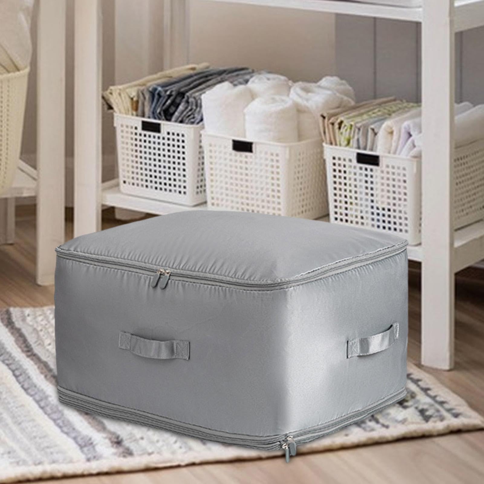 3 Borse Trasparenti Per Riposo - Con Manico Rinforzato, 46x38x23 Cm, Per Trapunte, Vestiti E Giocattoli - Foto 11