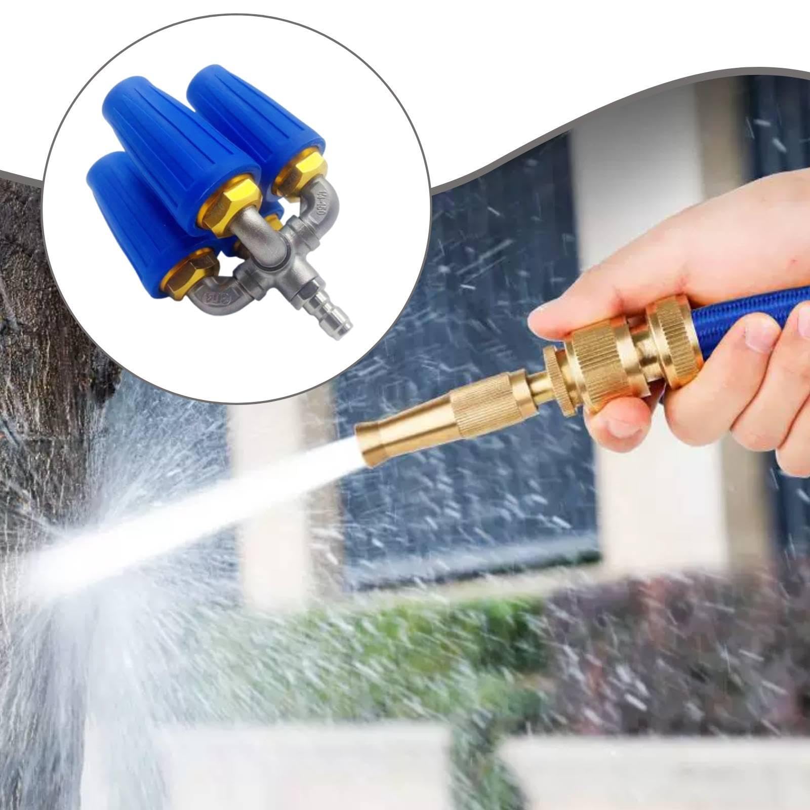 Pressione Rotante Ugello per Idropulitrice con Funzione Quadrupla E Connessione Rapida Struttura Solida Adatto per Pulizia di Mattoni, Blu