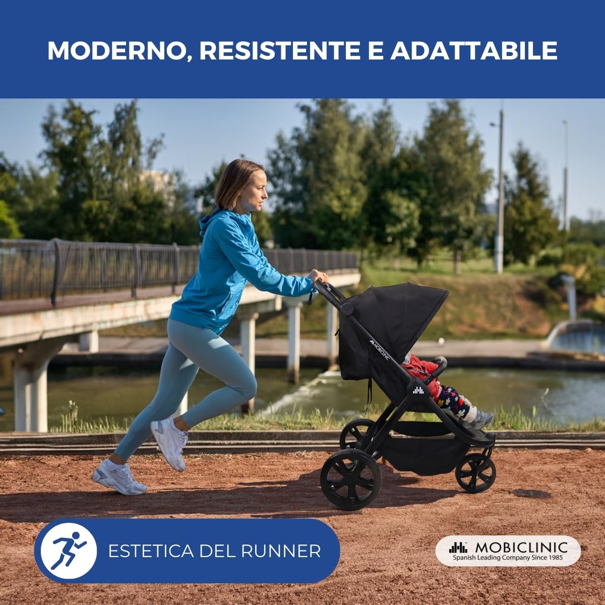 Mobiclinic® kids, Passeggino a 3 ruote, Agnes, Fuoristrada, Manubrio monocomando, Imbracatura 5 punti, Tasca posteriore, Stile sportivo, Chiusura clic, Cesto xxl, Fino 22 kg
