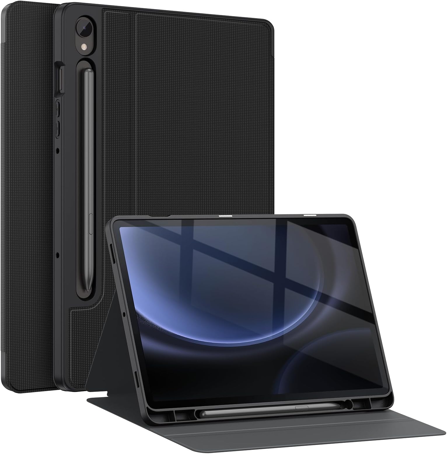 Soke Case for Samsung Galaxy Tab S10 Lite/S10 FE/S9 FE 2025/2023 - Shockproof Stand Folio Case,Multi-Viewing Angles,Soft TPU Back Cover for Galaxy Tab S10/S9 FE 10.9 inch Tablet,Black