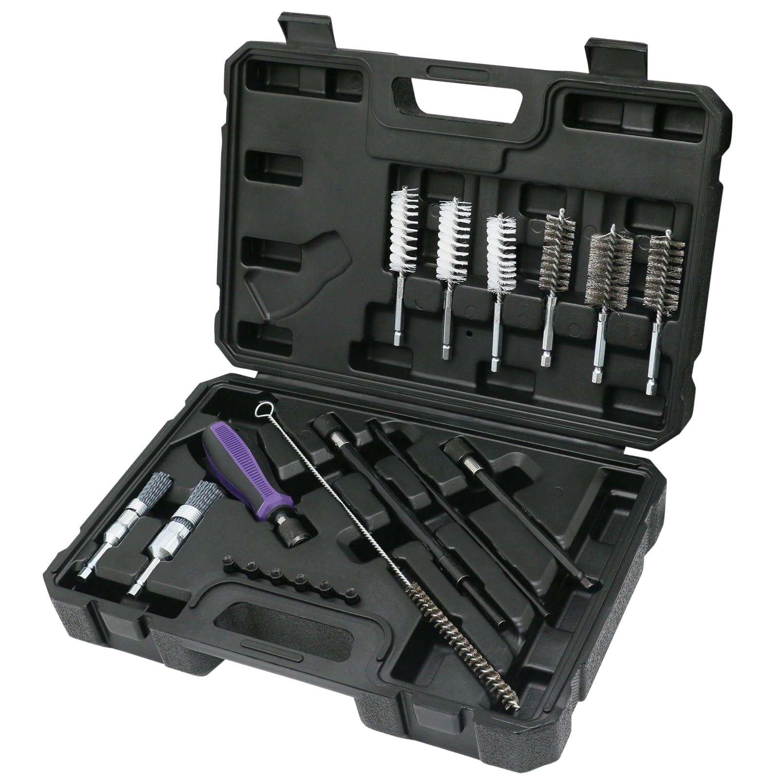 Kit Nettoyage Injecteur pour siège d'injecteur et Arbre d'injecteur 19 pièces, Buses d'injection avec brosses de Nettoyage en Fil d'acier et brosses en Nylon