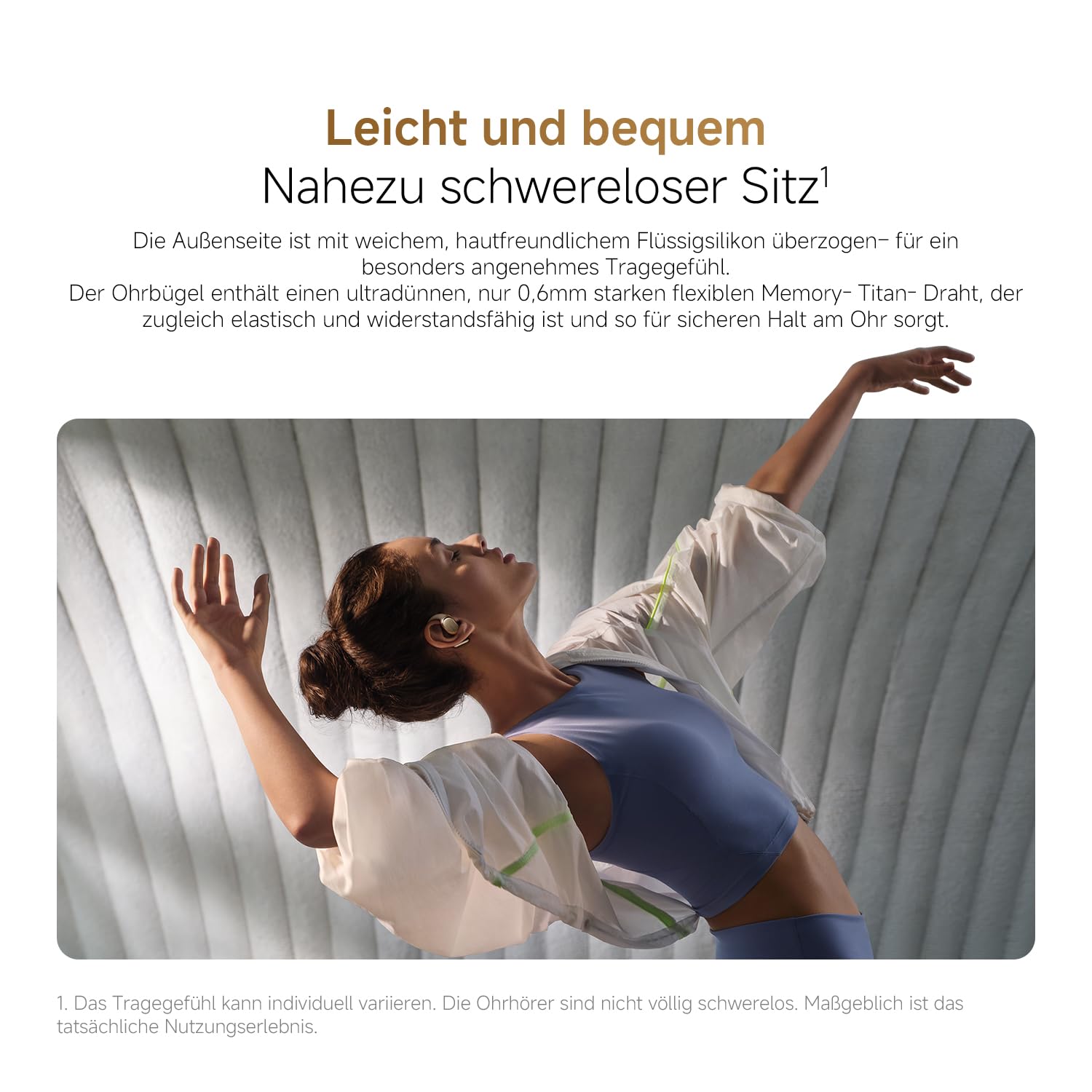 XIAOMI OpenWear Stereo Pro Gold, Open-Ear Kopfhörer, Ohrbügel Bluetooth Headset, Bequemer und Stabiler Sitz, 45 Stunden Akkulaufzeit, Wasserdicht IP54, Mehrfachtreiber, Hi-Res HiFi Audio