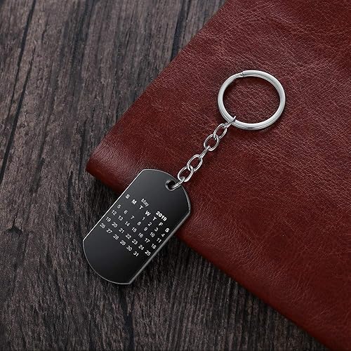 Miniatura 3 de Llavero unisex personalizable con calendario, foto o grabado