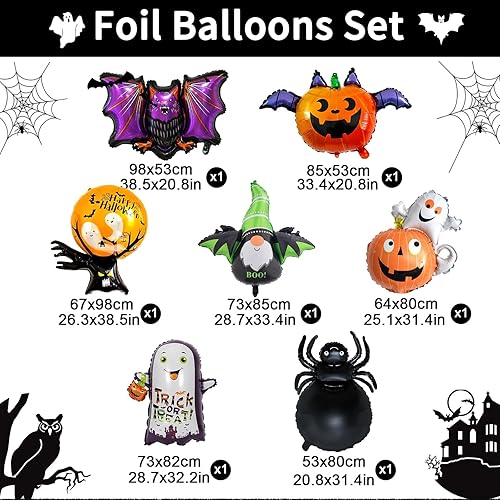 Miniatura 2 de Globos de aluminio de Halloween, globos de helio de aluminio 3D para Halloween, fantasma, araña, árbol de murciélago, calabaza, globos de Halloween