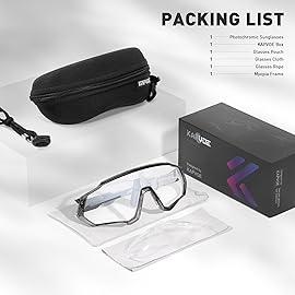 KAPVOE Photochromic Cycling Glasses Men Women Mountain Bike Sunglasses Clear MTB Bicycle Riding - K9408