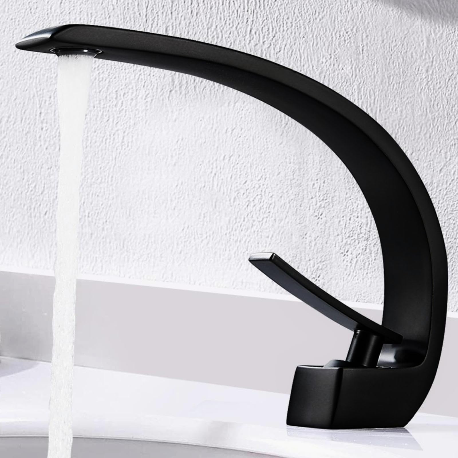 Bathroom Taps Black Basin Mixer Tap Single Lever Bathroom Sink Taps Matte Black Modern Basin Tap 1 Hole Brass - Image 2