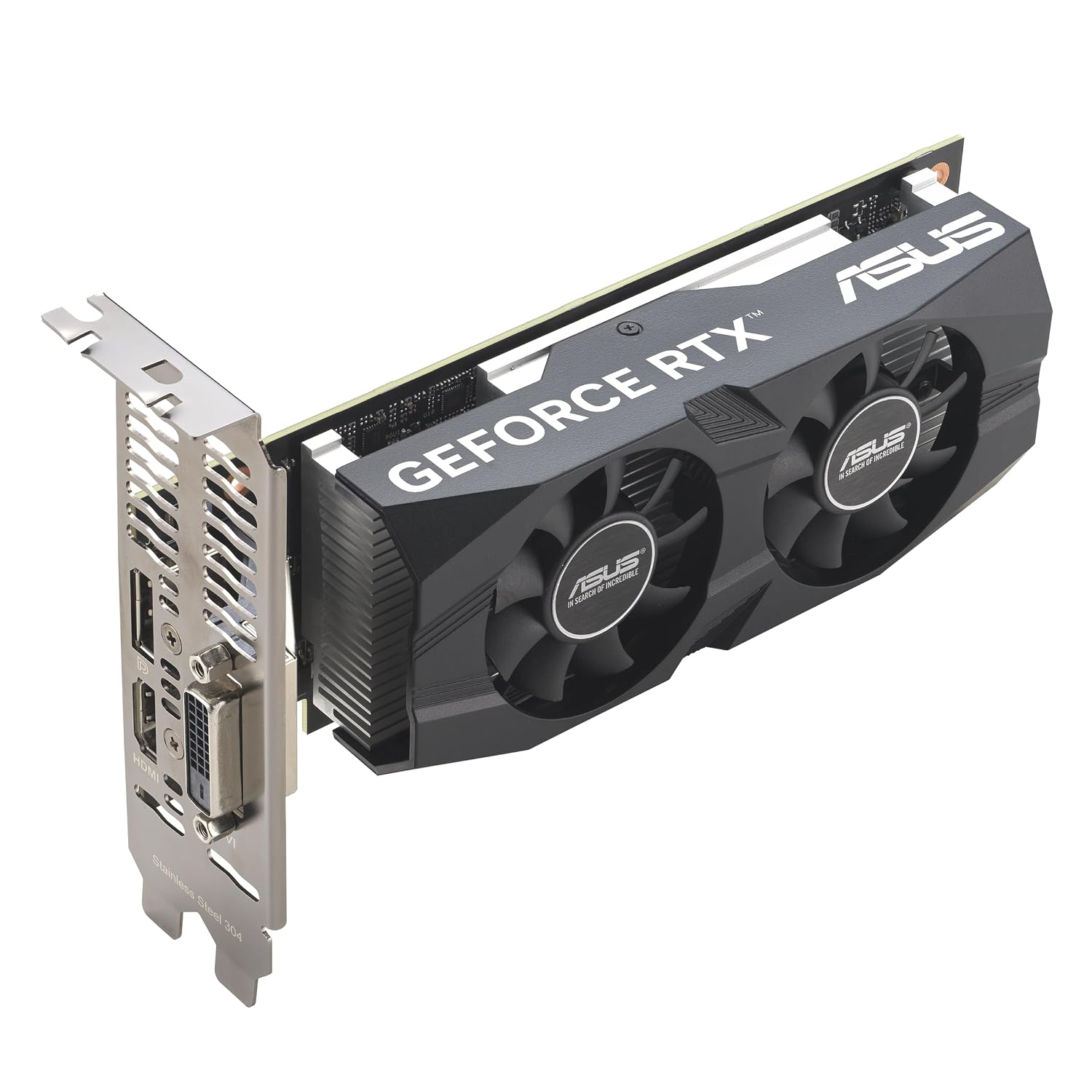 71eqPSTU6VL._SL1500_ ASUS GeForce RTX™ 3050 LP BRK OC Edition 6GB GDDR6 (IP5X dust Resistance, Dual Ball Bearings, Stainless Steel Bracket, PCIe 4.0, DLSS 3, HDMI 2.1, DisplayPort 1.4a, DVI-D and More)