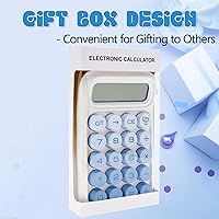 Vista 5 de Calculadora de Interruptor Mecánico, 10 Dígitos, Gran Pantalla LCD, Púrpura, Teclas Grandes, Estética