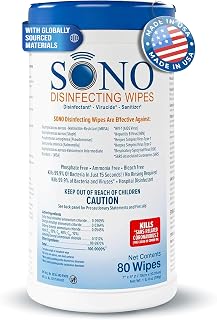SONO Medical-Grade Disinfecting Wipes - Alcohol-Free Cleaning Disinfectant Wipes - No Bleach Multi-Surface Antibacterial Wipes for Home, and Office - 80 Count…