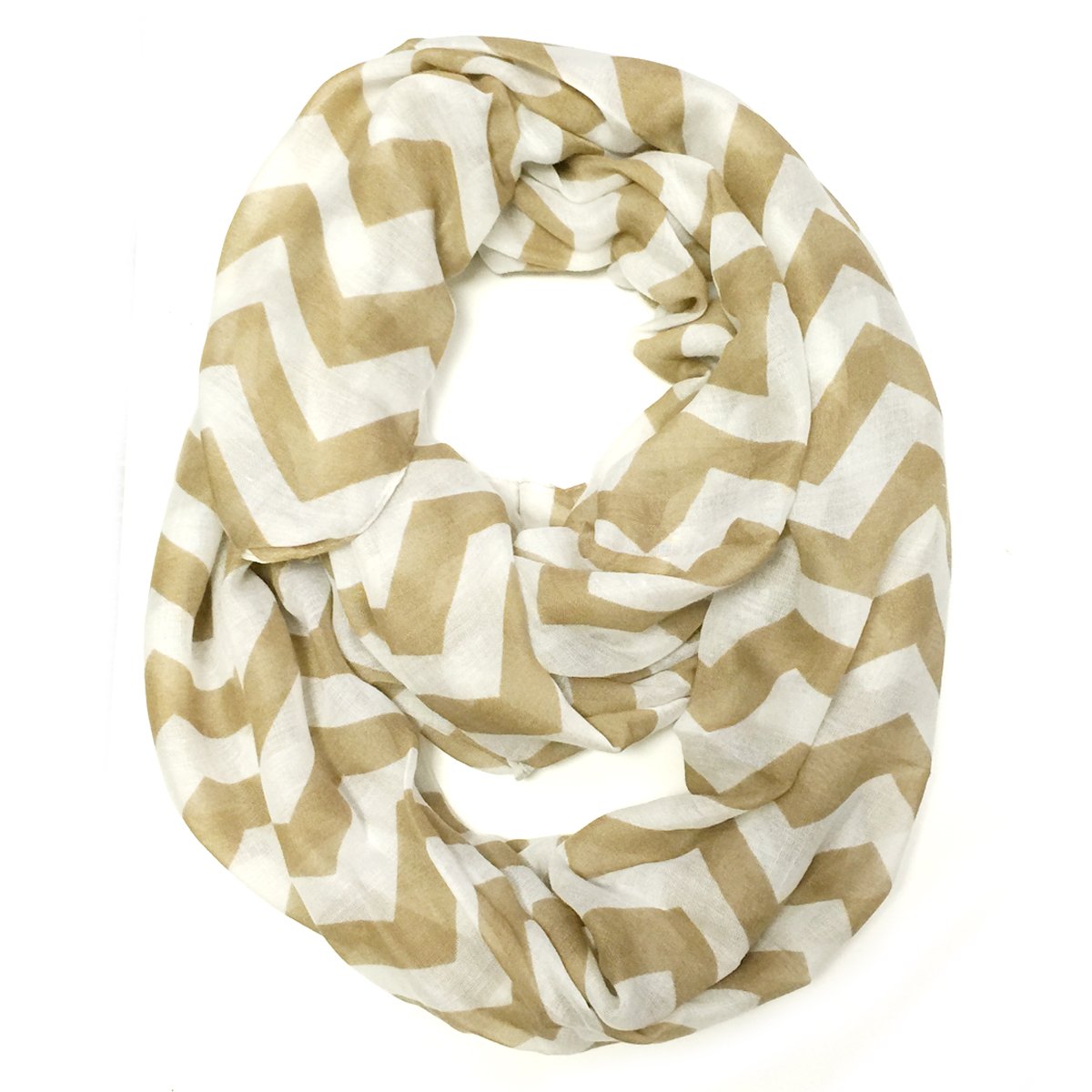 Wrapables - Bufanda ligera con diseño de zigzag - Beige - talla única
