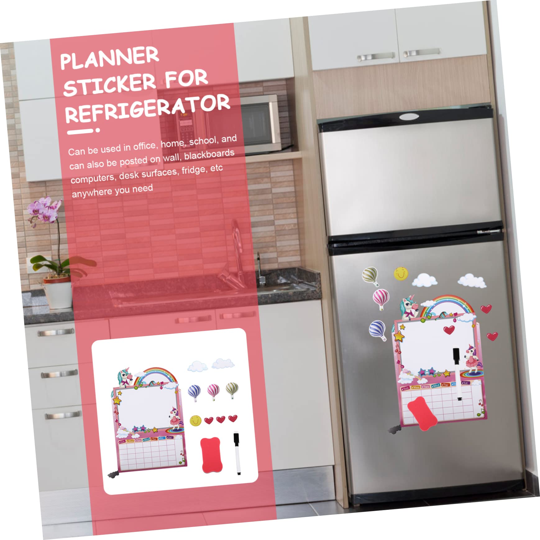 Alipis 5 Set Bloc notes mini lavagna mini frigorifero lavagnetta bambini lavagnette per bambini congelatore calendario da lavagna cancellabile a secco lavagna magnetica per frigorifero