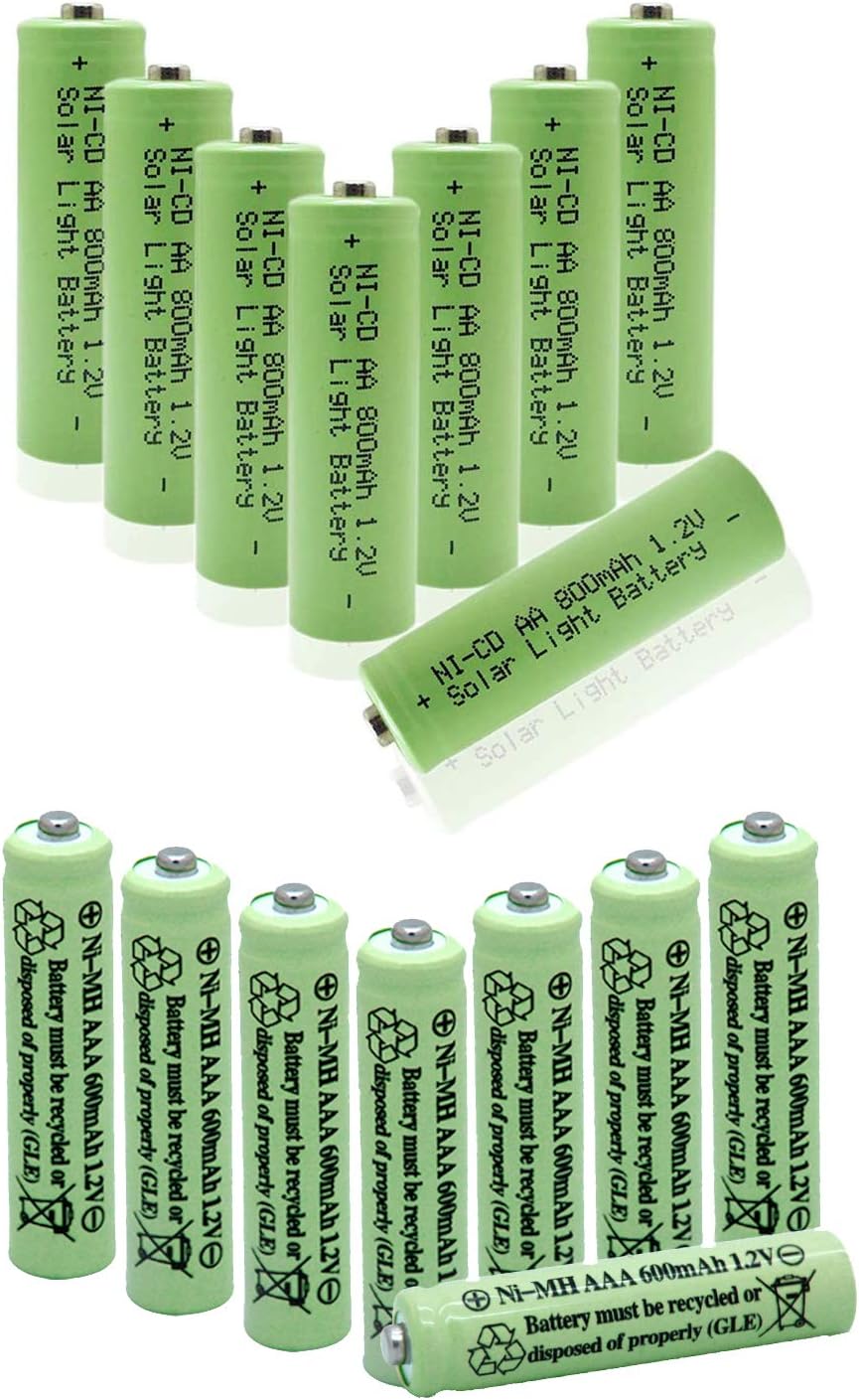XUNTU AA 1.2V 800mAH NiCd Batteries Combo with AAA 1.2V