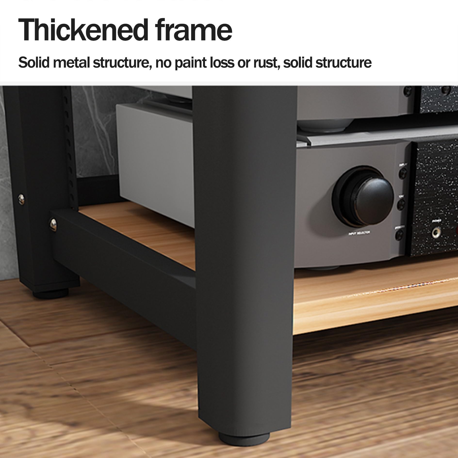 Generico Supporto multimediale AV - Mobile Stereo in Legno a 2/3/4/5 Ripiani per Console per Videogiochi, scaffalatura Audio-Video, scaffale per Dvd Hi-Fi, Supporto per TV e proiettore, ripiano Porta