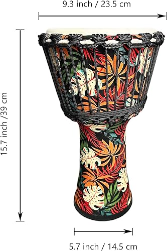 Miniatura 2 de TAOSKNE Pandereta Djembe de 8.5 pulgadas, estilo africano occidental, cabeza de tambor de piel de cabra, calidad de sonido profesional, tambor de