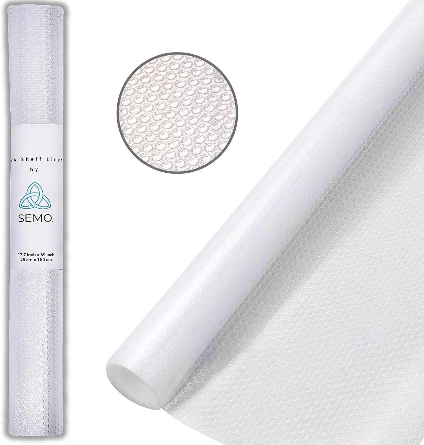 Shelf Liner, Eco Friendly, Non-Stick, Waterproof, Odor Proof Plastic Shelf Mats, Usable as Kitchen Cabinet Liners, Fridge Bin/Tray Liner, Drawer Liner, Surface Protector, 17.7 x 59 inches