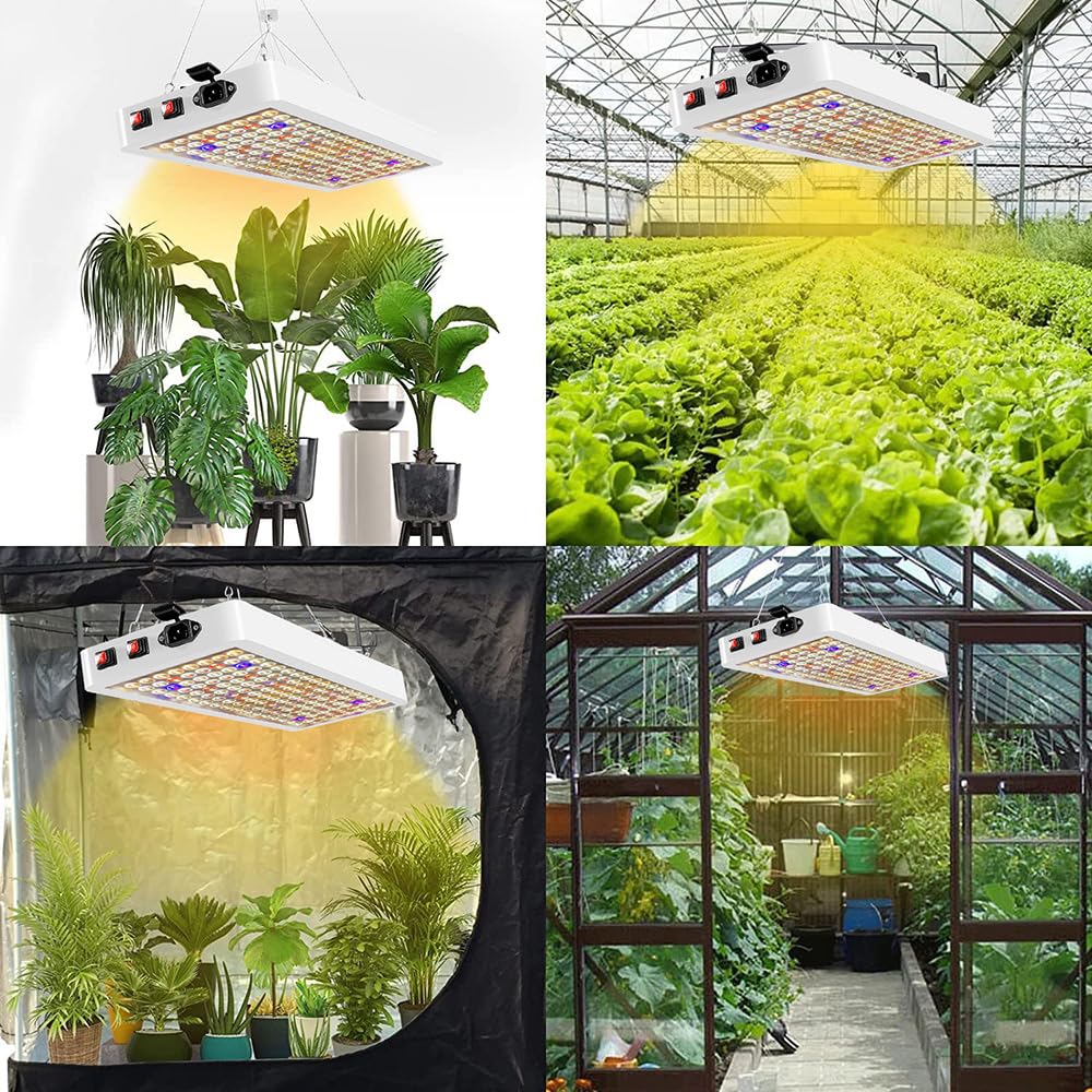 Rosnek Vollspektrum LED Growlampe, LED Pflanzenlampe mit einstellbaren Seil Daisy Chain Funktion für Indoor Zuchtpflanzen Gemüse Gewächshaus Baumschule 2000W
